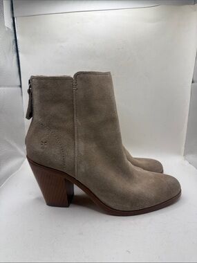FRYE Cameron Suede Ankle Boot Bootie Shoes Heel Cowboy Womens 8 M Gray